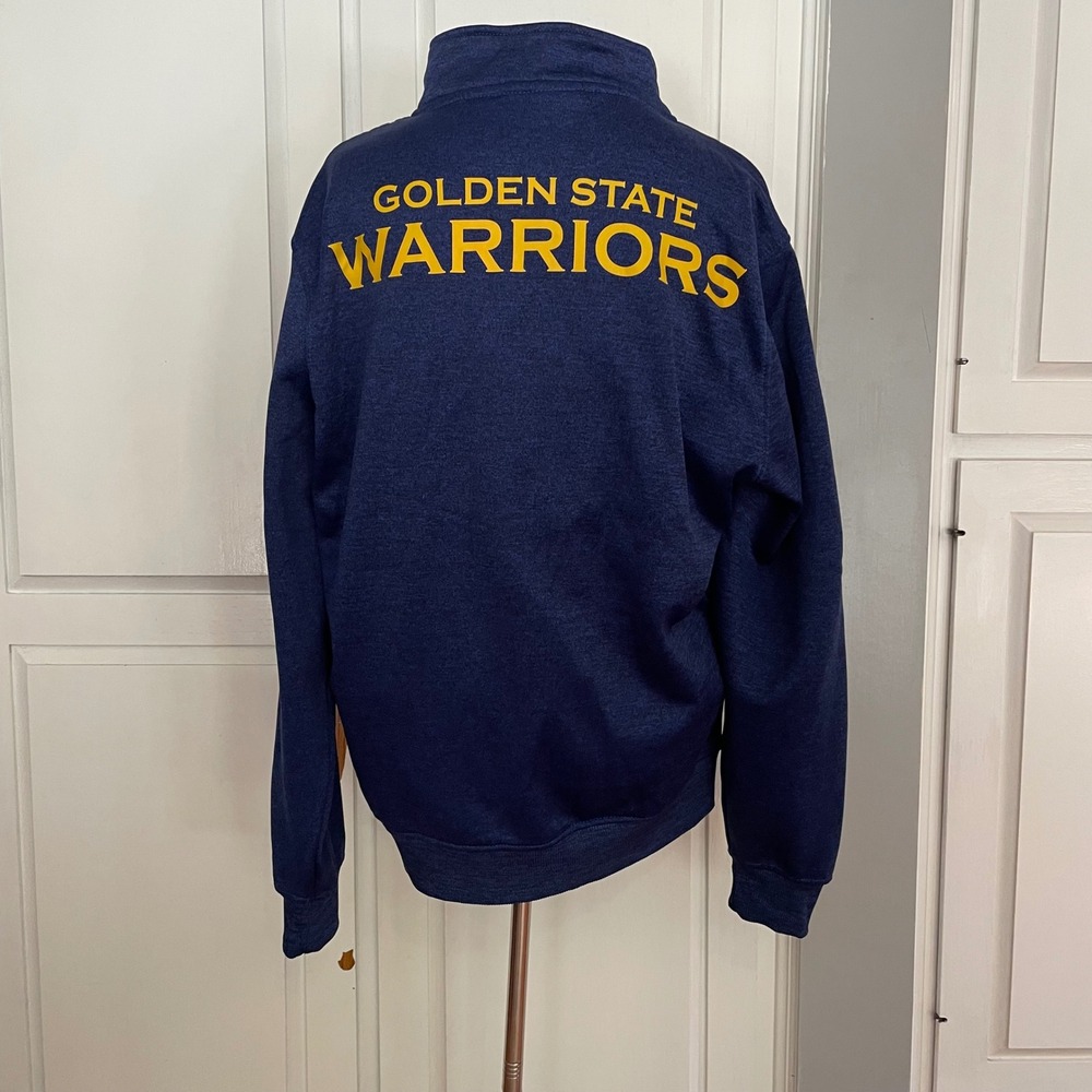 Golden State‎ Warriors NBA Fleece lined Zip Up Jacket Blue Mens Small streetwear - Picture 7 of 16
